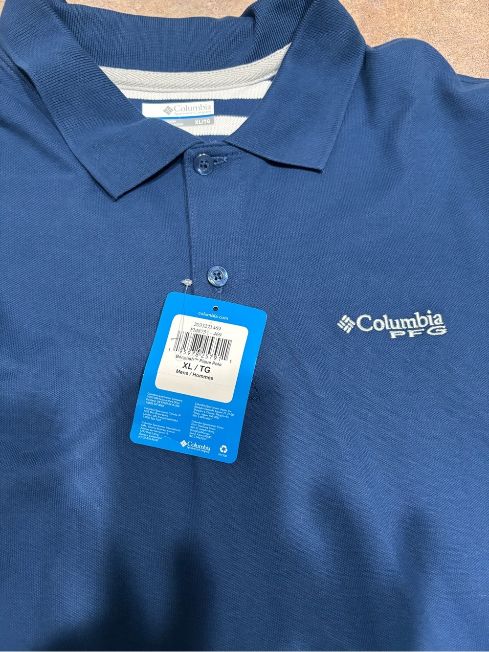 Columbia PFG Men's Polo in Navy Blue